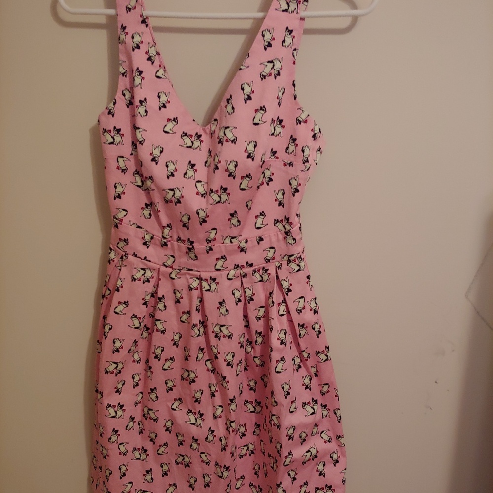 Pink French Bulldog dress